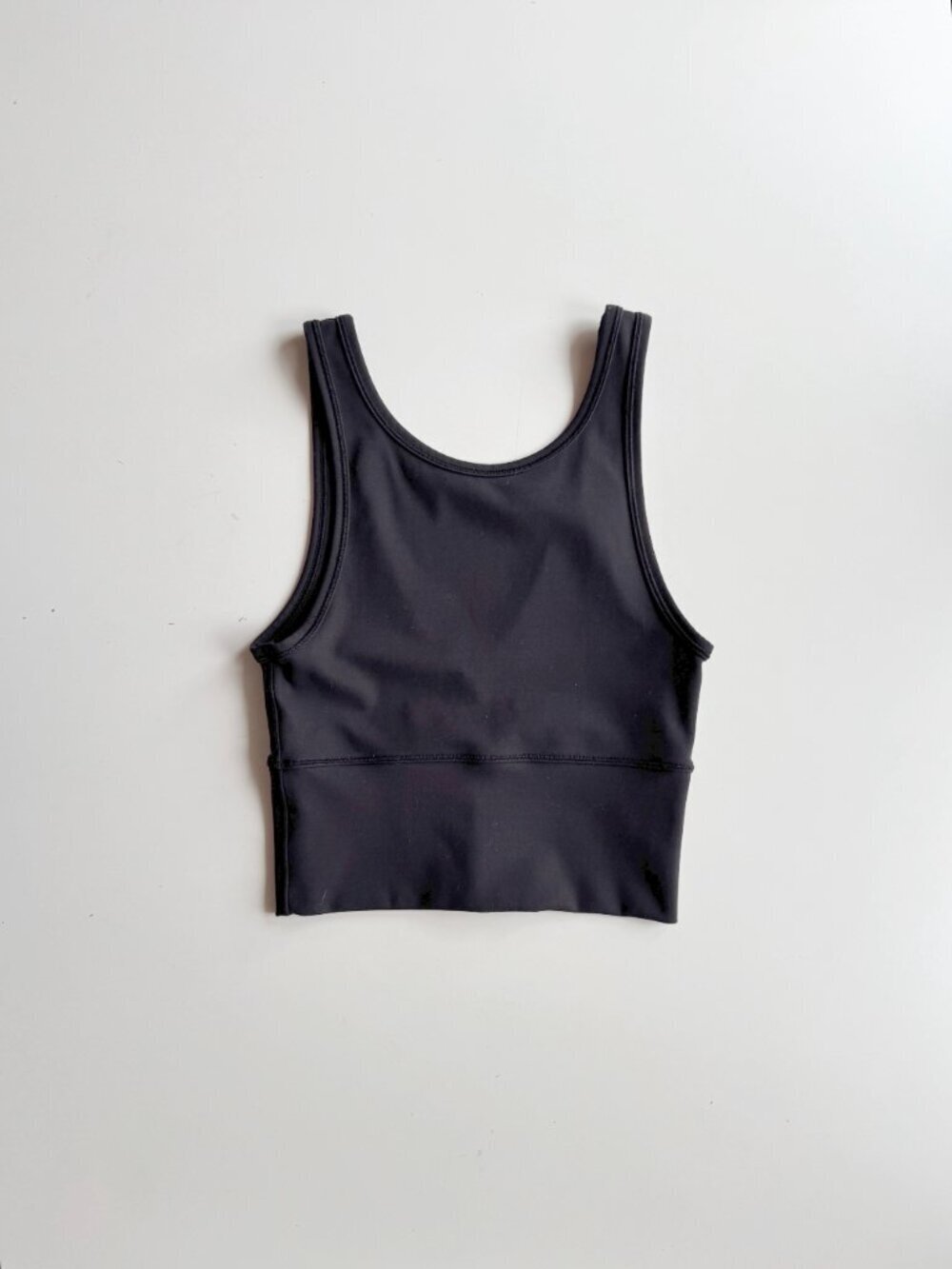 LULULEMON Power Pivot Black Everlux Reversible Long Line Tank Top, Size 0